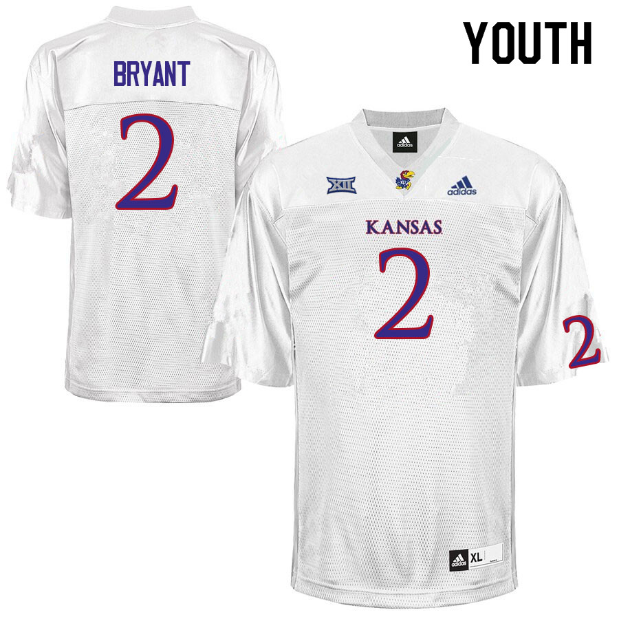 Youth #2 Jacobee Bryant Kansas Jayhawks College Football Jerseys Sale-White - Click Image to Close
